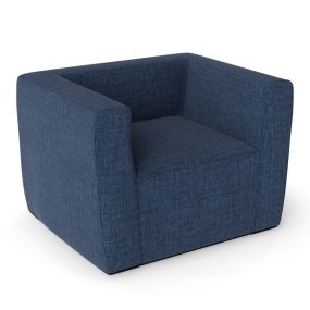 Sofá Hinchable Sillón Inflable Portátil con Funda Desmontable Amplios Reposabrazos y Asiento Espacioso Silla Sofá de Aire Individual Azul