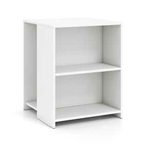 Mesa auxiliar de 3 niveles con 3 compartimientos abiertos multifuncional 40x40x50 cm blanco
