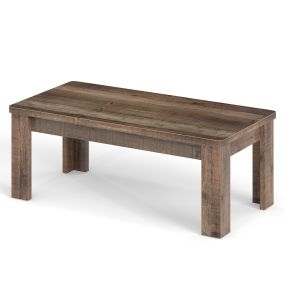 Mesa de centro rectangular de madera marrón estilo envejecido para salón y oficina en casa