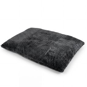 Puff cama 2 en 1 de pana grande con funda desmontable lavable 194 x 139 x 19 cm gris oscuro