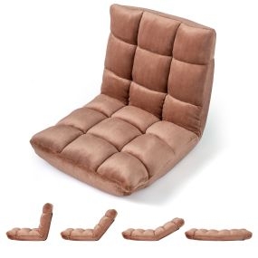 Silla de suelo plegable con respaldo ajustable en 14 posiciones para meditar, leer y ver TV
