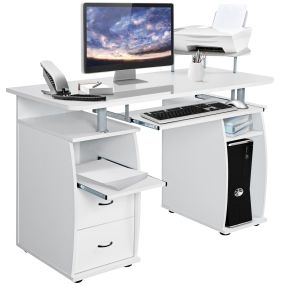 Mesa de Computadora Ordenador Tableta de Madera para Oficina 120 x 55 x 85 cm Blanco