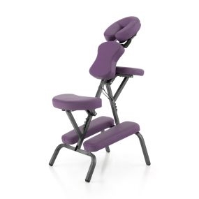 Silla de Masaje Plegable Altura Ajustable Silla para Tatuaje Estética SPA Ligera Portátil con Bolsa Transporte 48 x 55 x 120 cm Morado