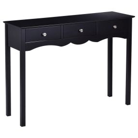 Escritorio con 3 Cajones Mesa Multifunción en MDF para Casa Oficina Negro 100 x 32 x 75 cm