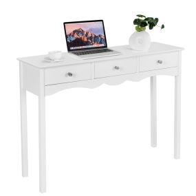 Escritorio con 3 Cajones Mesa Multifunción en MDF para Casa Oficina Blanco 100 x 32 x 75 cm
