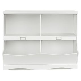 Estantería Almacenaje con 2 Compartimentos y 2 Contenedores para Dormitorio y Salón Organizador de Juguetes 105,5 x 39,5 x 84 cm Blanco