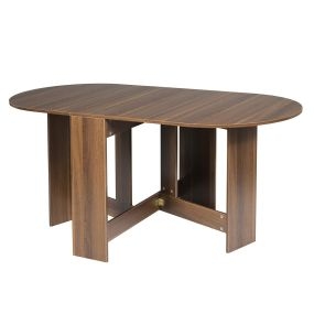 Mesa plegable de comedor para cocina, balcón y jardín 163 x 80 x 75 cm marrón