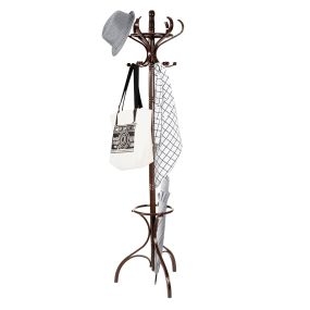 182 cm Perchero de Pie con 12 Ganchos para Colgar Ropa Perchero de Madera para Pasillo Dormitorio Oficina Marrón