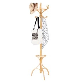 182 cm Perchero de Pie con 12 Ganchos para Colgar Ropa Perchero de Madera para Pasillo Dormitorio Oficina Natural