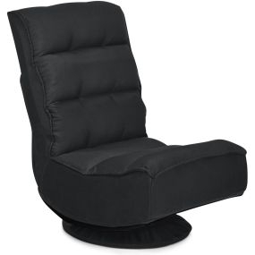 Silla a Ras de Suelo Giratoria a 360° Regulable en 5 Posiciones para Videojuegos Adultos Leer Mirar la TV Negro 59 x 75 x 83 cm