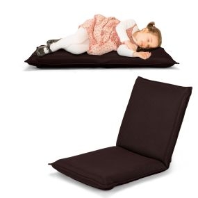 Silla reclinable acolchada a ras de suelo con soporte para espalda 98 x 47 x 7,5 cm