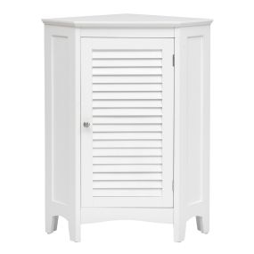 Armario con Puerta de Persiana y 2 Repisas para Baño Cocina Salón Dormitorio Blanco 63,5 x 44,5 x 81 cm