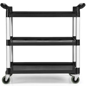 Carro Cocina de 3 Niveles Carro de Servicio con Asas Humanizadas con Sistema de Freno Ruedas para Oficina Restaurante 103 x 49 x 98 cm