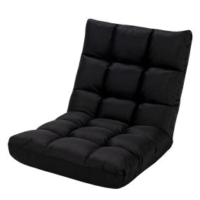 Sofá perezosa plegable negro con 14 posiciones regulables 104 x 54 x 15 cm