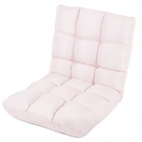 Sofá perezosa plegable blanda con 14 posiciones regulables 104 x 54 x 15 cm rosa