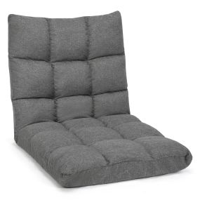 Sofá perezosa plegable con 14 posiciones regulables 104 x 54 x 15 cm gris