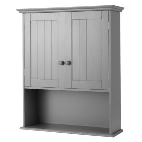 Armario de baño de pared con repisa interna regulable gris 60 x 20 x 70,5 cm