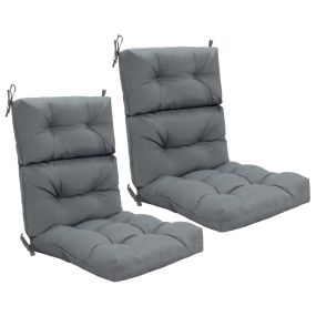 Juego de 2 cojines para silla respaldo alto con cinturones antideslizantes gris