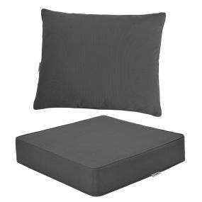 Juego de 2 cojines desmontables para muebles de patio con cintas antideslizantes gris