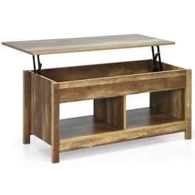 Mesa Baja con Superficie Extraíble Multifuncional con Compartimientos Escondidos y Repisas Divididas 109 x 47,5 x 50 cm Madera