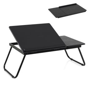 Escritorio portátil plegable para laptop con bandeja inclinable negro