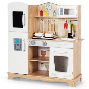 Cocina Juguete para Niños Set Cocina Falsa con Sonidos y Luces Realísticos Fogones Horno Microondas Grifo Accesorios de Utensilios