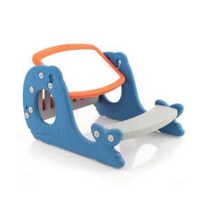 4 en 1 Juego de Mesa de Actividades Convertible para Niños con Pizarra y Forma de Ballena Caballete para Habitación 67 x 54 x 39 cm Azul