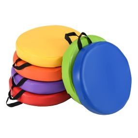 6 cojines redondos para suelo con asas multicolor para niños y adultos