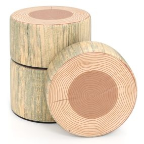 Juego de 3 Taburetes Tocón de Árbol para Niños Cojines de Suelo con Diferentes Alturas Decoración Natural para Aula o Guardería Color 2