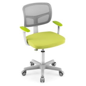 Silla ergonómica para escritorio infantil con ruedas, giratoria, altura regulable y soporte lumbar verde