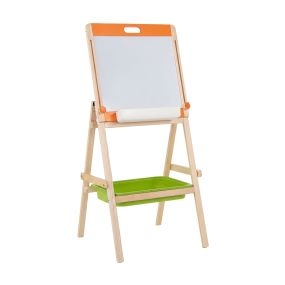 Caballete infantil de madera doble cara ajustable con accesorios 51 x 48 x 74-106 cm natural