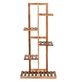 Porta Plantas de Madera 5 Niveles Estante para 6 Macetas Flores Soporte Expositivo para Suculentas para Salón Balcón Marrón 50 x 21 x 103 cm