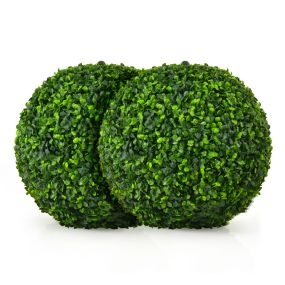 Juego de 2 bolas topiarias artificiales de 40 cm verdes para jardín, balcón y boda