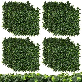 12 Piezas de Paneles de Pared de Césped Artificial 50 x 50 cm Paneles de Hiedra Topiaria Gardenia Falsa Fondo de Pared de Vegetación