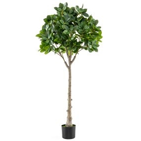 Árbol coral artificial verde con maceta de cemento 135 cm para decoración interior