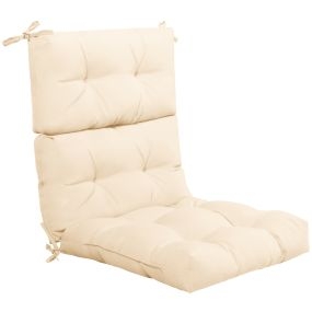 Cojín para silla de respaldo alto antideslizante engrosado de poliéster transpirable beige