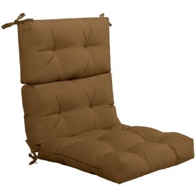 Cojín para silla de respaldo alto antideslizante engrosado de poliéster transpirable café
