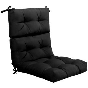 Cojín para silla de respaldo alto antideslizante engrosado de poliéster transpirable negro