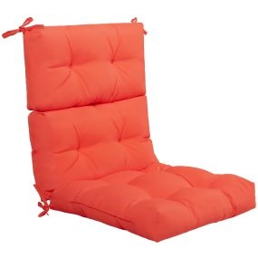 Cojín para silla de respaldo alto antideslizante engrosado de poliéster transpirable naranja