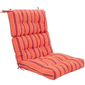 Cojín para silla de respaldo alto antideslizante engrosado de poliéster transpirable naranja con rayas