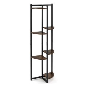 Soporte para plantas de madera y metal 6 niveles 30 kg 42 x 22 x 136 cm marrón rústico