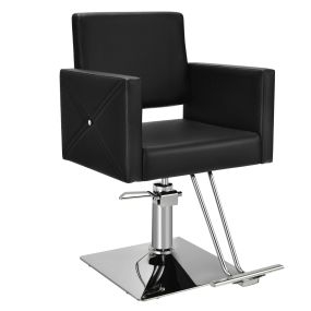 Silla de peluquería y salón de belleza con bomba hidráulica, giratoria, altura ajustable, negra, 150 kg