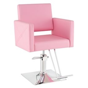 Silla de Peluquería Silla de Salón de Belleza con Bomba Hidráulica Pesada Sillón de Tatuaje Giratorio Altura Ajustable Carga 150 kg Rosa