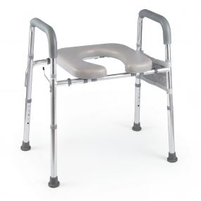 Asiento Elevador para Inodoro Ajustable Altura y Anchura con Reposabrazos Acolchados Bolsillo Marco Aluminio para Mayores y Embarazadas