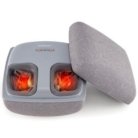 Masajeador Shiatsu para pies 3 niveles de amasamiento, compresión de aire y calor, gris
