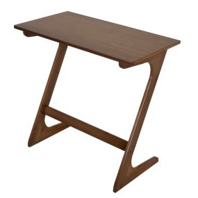 Mesa Auxiliar de Bambú para Sofá con Amplia Superficie Escritorio para Portátil que Ahorra Espacio Montaje Rápido de Aperitivos Café