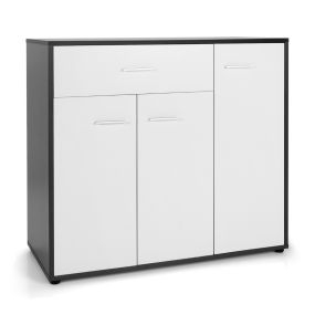 Aparador de 3 Puertas de Piso Buffet Moderno con Dispositivo Antivuelco y Estante Ajustable para Cocina Comedor Entrada 88 x 40 x 80 cm