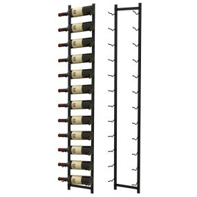 Botellero de Pared para 12 Vinos Soporte Colgante Metal Inoxidable para Botellas de Vino Estante de Vino Vertical para Cocina Comedor Bar