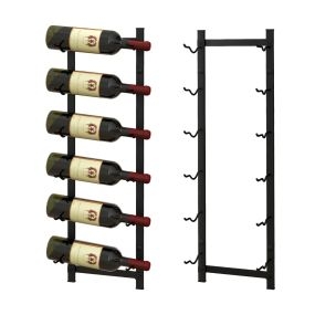 Botellero de Pared para 6 Vinos Soporte Colgante Metal Inoxidable para Botellas de Vino Estante de Vino Vertical para Cocina Comedor Bar