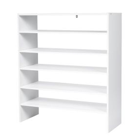 Zapatero apilable de 3 piezas, 2 niveles, 78 x 30 x 90 cm, blanco